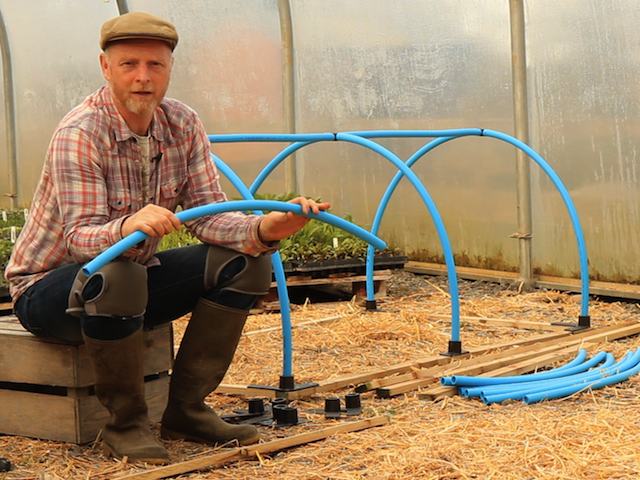 Good evening, I bought two of your premier raised bed kits a couple of years ago and have been delighted with them, thank you. I am about to order a couple more, with the mini polytunnel frame kits, to protect crops from deer. I would prefer to use a plas...