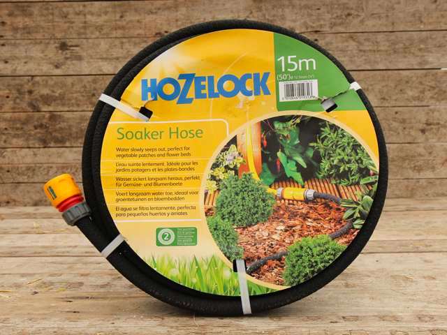 What length of soaker hose is required to irrigate a 1m x 1m raised bed?